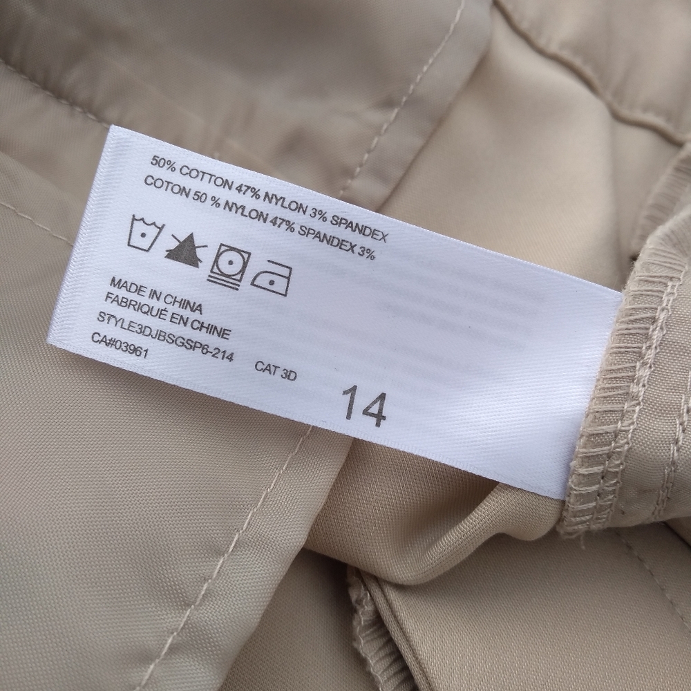 Alfred Sung Women's Khaki Coloured Cropped Dress Pants, Size 14, Like New - Picture 5 of 9